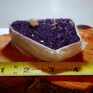 Amyethist and quartz crystal gemstones rocks